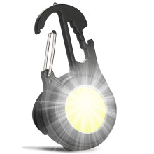 Mini COB Flashlight 1200 Lumens Rechargeable Keychain Light with Magnetic Base, Bottle Opener and 4 Modes for Camping