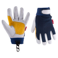Sheepskin Work Gloves Large, Touchscreen Compatible Durable Palm, Breathable Flexible Fit for Men