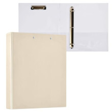 Clipboard Binder with 3 Rings, Waterproof PVC Folder for Office Documents, Papaya Whip, 1 Pack
