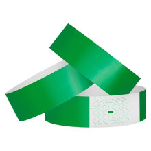 Waterproof Event Wristbands Green Pack of 100 with Secure Adhesive and FadeResistant Printing for Parties