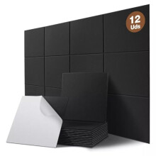 Acoustic Panels 47x35in 12 Pack Noise Reduction Felt Wall Tiles with Easy Peel Adhesive for Home Office