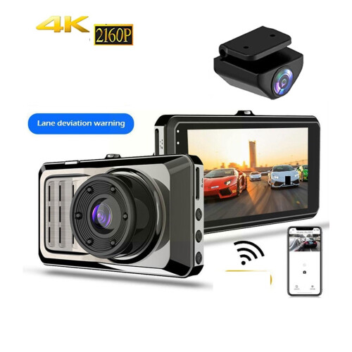 4K Car Dash Cam with Night Vision and GPS, Front and Rear Car DVR Camera 32G, Auto Start Function 1