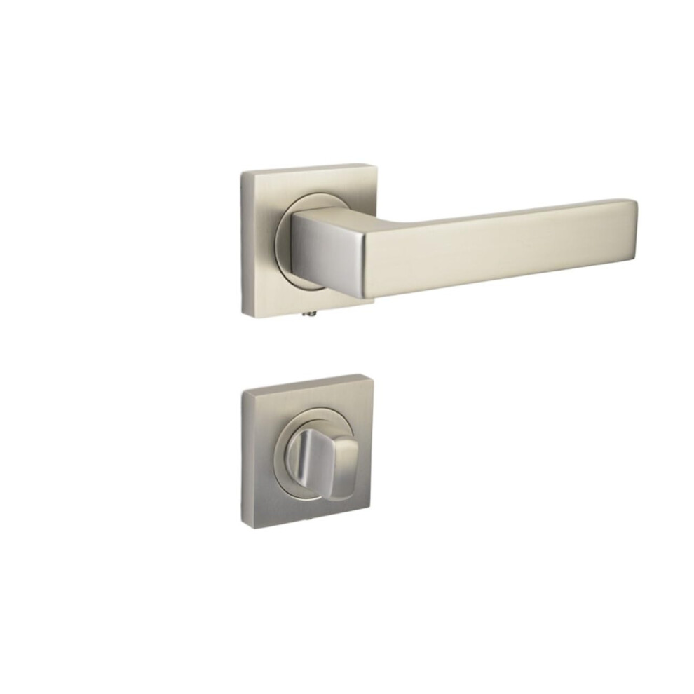Invisible Door Lock Zinc Alloy Singlesided Wooden Door Handle For Bedroom Bathroom Silver Finish 9045646515946