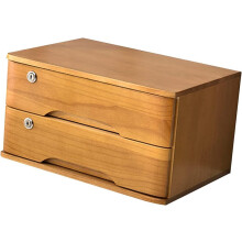 Rustic Desktop File Cabinet with Lock, 2 Drawer Office Storage Organizer for Home Office