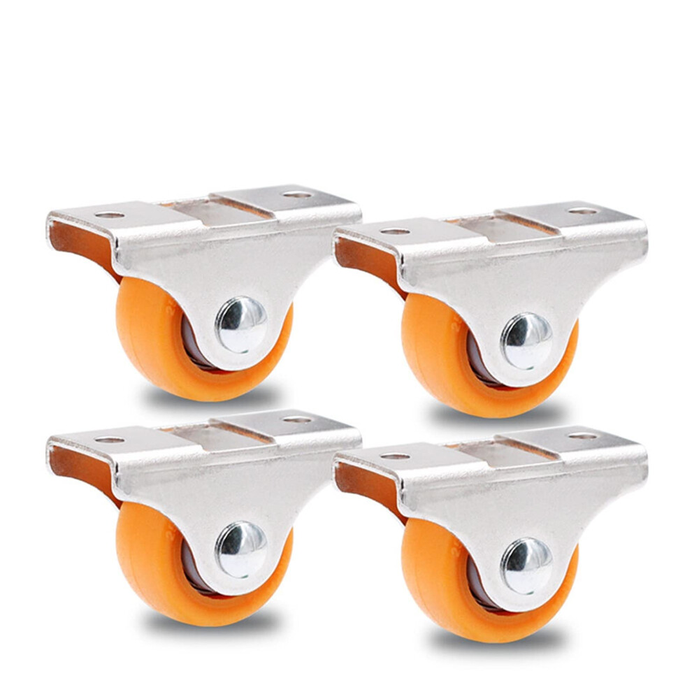 4 Pcs 1 Inch Orange Furniture Caster Wheels Set, Silent Durable Nylon Ball Casters For Smooth Rolling 9045646515991