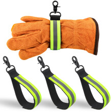Firefighter Glove Strap 3 Pack Heavy Duty Reflective Gear Accessory with Adjustable and Metal Buckle