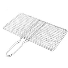 Portable BBQ Grill Stainless Steel Barbecue Basket Rustproof Nonstick Outdoor Camping Use