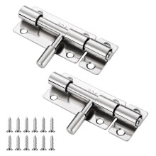 Pack of 2 Stainless Steel Door Bolts 304 Rust‑Resistant Sliding Door Latch for Bathroom and Bedroom