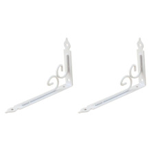 2 Pack White L Shaped Wall Shelf Brackets, Heavy Duty Iron Shelf Supports with Rust Resistant Coating