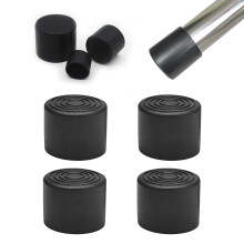 1.25 Inch Round Chair Leg Caps Black Rubber Protectors Anti‑Slip PVC Covers Floor Protection 4 Pcs
