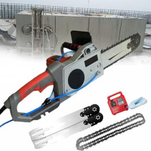 Electric Concrete Chain Saw with Water Cooling, Diamond Blade, Deep Cutting for Granite and Reinforced