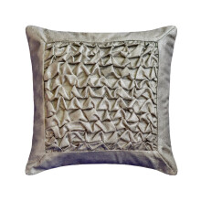 Sølvfarvede 45x45 cm Jacquard-puder med knuder og biser, ensfarvede -