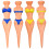 Teuri de golf Bikini, pachet de 4, multicolore 1