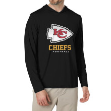 KC_Chiefss Herre T-shirt med hætte og lange ærmer, sport, fodboldhold og