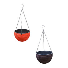 ionze2PCS Hängande krukor med dräneringshål och kedjeformade runda krukor