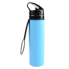 Sammenklappelig vandflaske600ml sportsflaske til udendørs vandreture (blå)