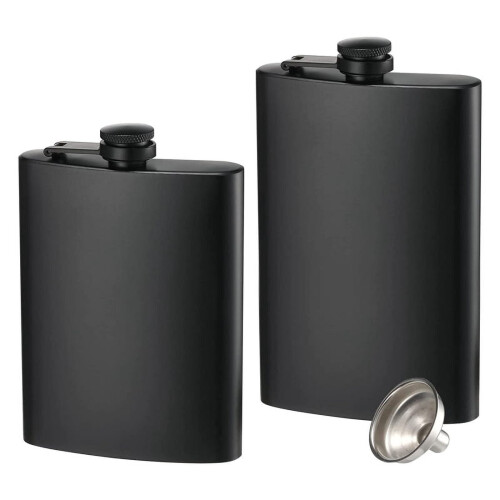 2-pack spritflaskor, 225 g rostfritt stål, läckagesäker, tunt