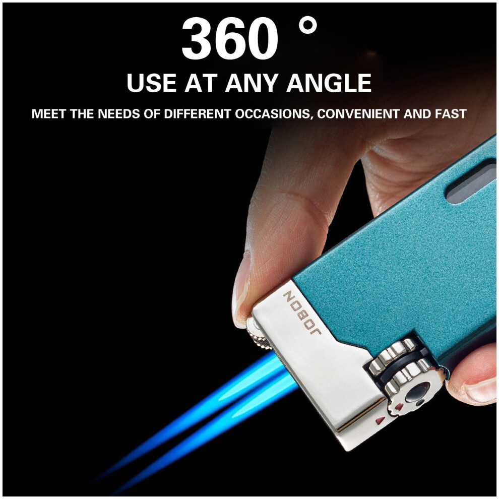 QuLuJing Cigarette Lighter Torch Flame Windproof Butane Gas Lighter