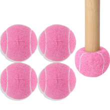 4 Pcs Tennis Ball Chair Leg Protectors Pink 2.56in Noise Reducing Felt Pads for Furniture Floor Scratch Protection