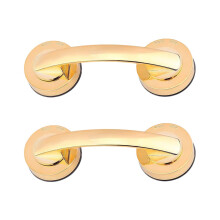 Bathroom Suction Grab Bar 19.4cm Gold with Vacuum Lock Suction and Anti Slip Grip for Shower Safety