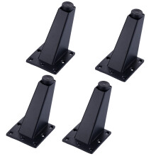 Adjustable Aluminum Furniture Legs 10cm Black – Heavy‑Duty Metal Table and Sofa Legs with Anti‑Slip Pads