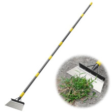 Garden Cleaning Shovel with Adjustable Ergonomic Handle, Alloy Durable Blade for Weeding and Ice Removal