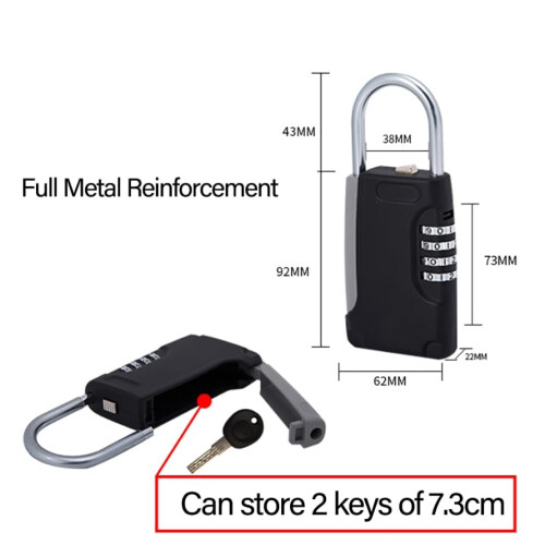 Key Lock Box with 4Digit Combination, Dual Key Capacity, Weatherproof Wall Mounted Key Safe 1