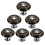 Black Ceramic Cabinet Knobs Set of 6, Vintage Retro Design Drawer Pulls for Kitchen Cupboard 1