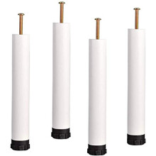Set of 4 Adjustable Metal Furniture Legs 15cm White – Heavy Duty Bed Frame Support Feet, CorrosionResistant Steel, NoiseReducing Floor Protection