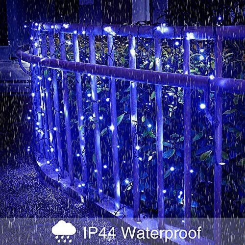 Luzes de Natal solares com 50 LEDs e 8 modos, na cor azul. 2