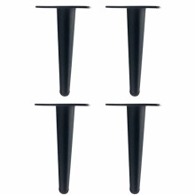 Black Metal Furniture Legs 17cm Heavy Duty Iron Sofa Legs with Non Slip Pads for Cabinets and Tables