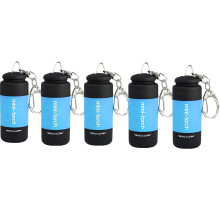 Mini LED Flashlight 5 Pack USB Rechargeable Keychain Torch Compact Pocket Light for Camping