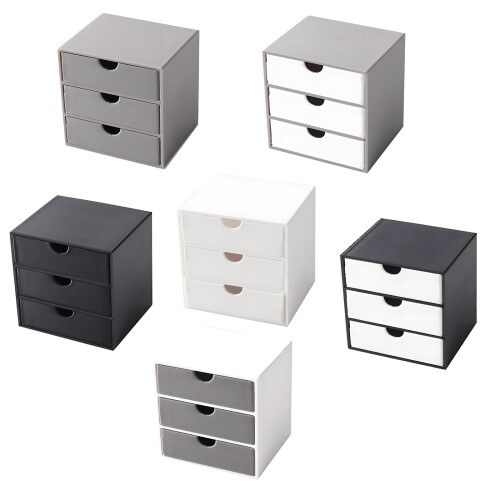 Small Plastic Storage Cabinet Miniature Model Figure For-Black 1