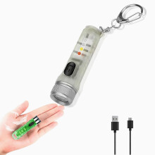 Mini Keychain Flashlight 400 Lumen USB‑C Rechargeable Magnetic Waterproof Pocket EDC Light for Camping