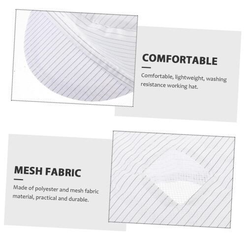5pcs Anti Static Cap Set Breathable Mesh ESD Work Hat for Electronics Cleanroom Assembly White 1