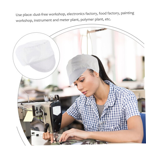 5pcs Anti Static Cap Set Breathable Mesh ESD Work Hat for Electronics Cleanroom Assembly White 2