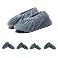10 Pairs Washable Reusable Shoe Covers Non Slip Thickened Sole for Indoor Household Cleaning Gray