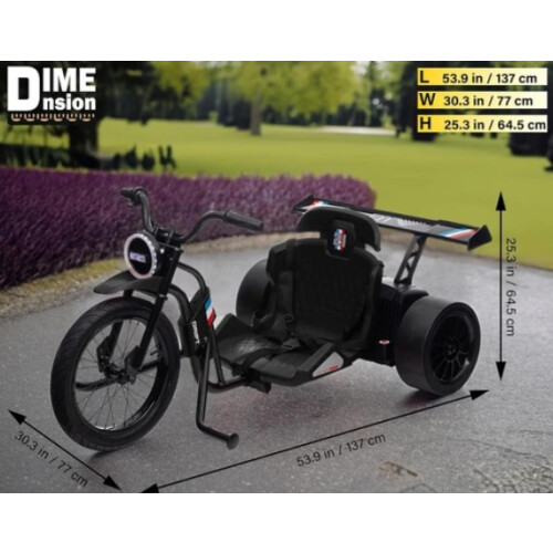 Drift 24V Electric Ride On Trike Black