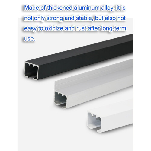 Ceiling Mounted Picture Hanging System 100CM Black with Adjustable Rails and Hooks for Art Display 2