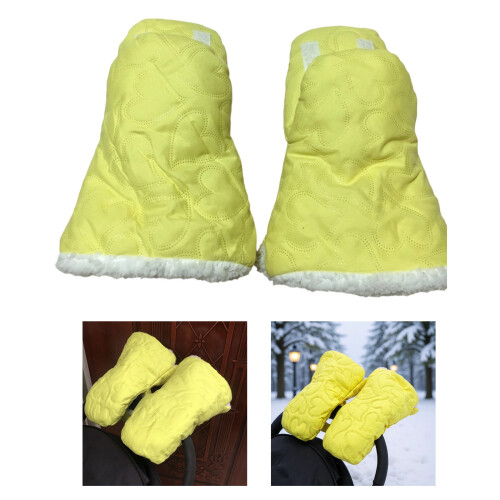 Pushchair Hand Warmer Gloves Universal Strollers Hand-Yellow 2
