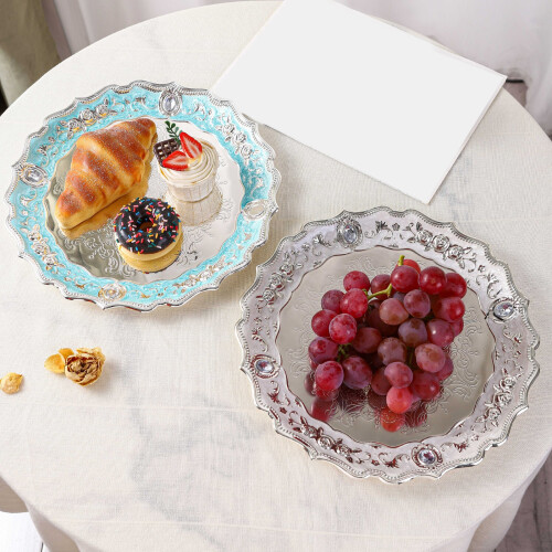Fruit Bowl for Kitchen Counter,Metal Countertop Fruit-Blue 2