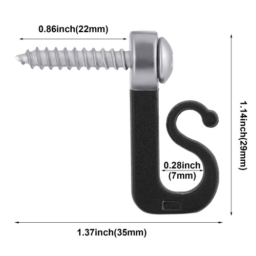 String Light Hooks Outdoor Q Hanger Screw Hooks 48pcs Easy Release Secure Hold for Patio Garage Deck Lighting 1
