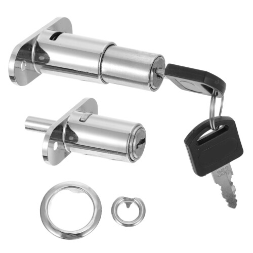 Zinc Alloy Sliding Door Lock 2 Pack, Rustproof Cabinet Lock for Interior Doors, Secure and Smooth 1