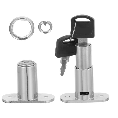 Zinc Alloy Sliding Door Lock 2 Pack, Rustproof Cabinet Lock for Interior Doors, Secure and Smooth 2