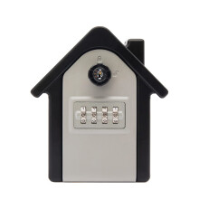Key Lock Box with Resettable Combination Code, HeavyDuty Wall Mount Key Safe for Outdoor Home Use, Gray