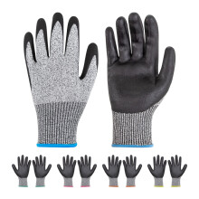 Microfoam Nitrile Work Gloves 5 Pairs Medium, Enhanced Grip, Oil Resistant, Breathable, Durable