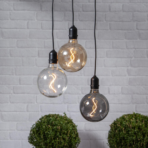 LED Hängeleuchte ,Bowl', Batterie, Timer, outdoor, bernsteinfarben, Ø 12,5 1