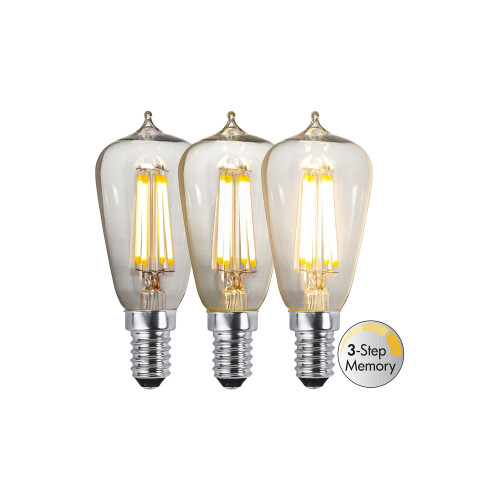 LED-Leuchtmittel ,Clear 3-Step Memory', E14, 2,5W, 30-250lm, Edison Form, retro, warmweiß 1