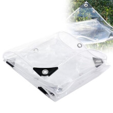 Clear Heavy Duty Tarp Waterproof Transparent PVC Tarpaulin with Grommets UV Resistant Patio Cover 180x100cm