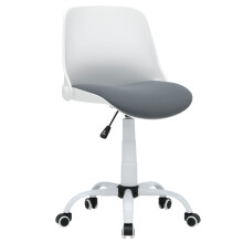 Hydraulic Folding Sewing/ Office Chair-White & Grey